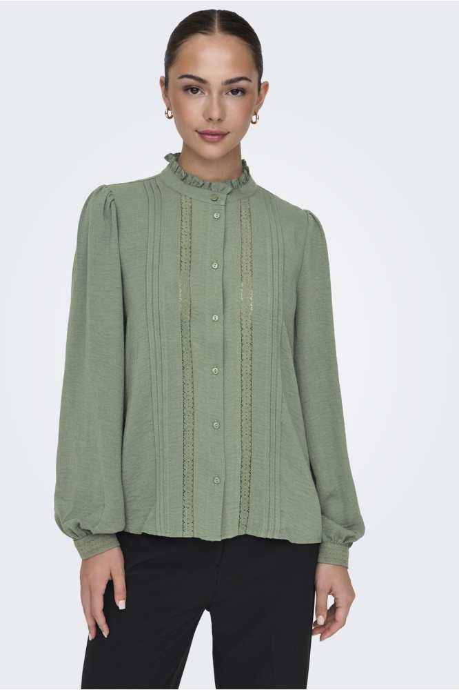 JDYELLIS LIFE L/S LACE SHIRT WVN NO 15251994 SEA SPRAY