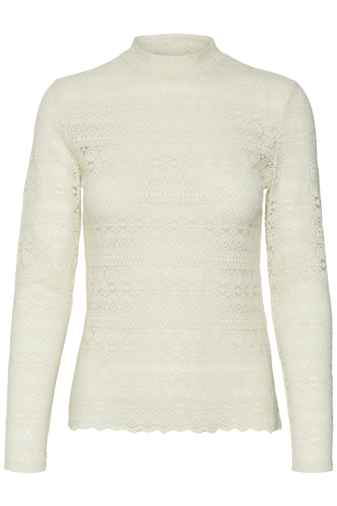 VMZOE LS LACE HIGH NECK TOP JRS NOO 10315443 Birch