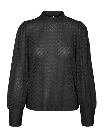 Vero Moda Top VMBECCA LS HIGH NECK LACE TOP JRS N 10302894 Black