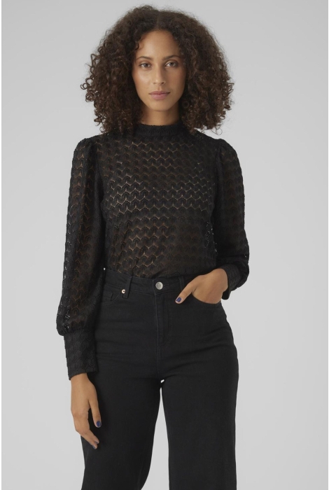 Vero Moda vmbecca ls high neck lace top jrs n