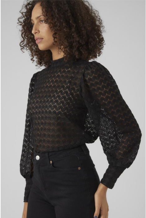 Vero Moda vmbecca ls high neck lace top jrs n