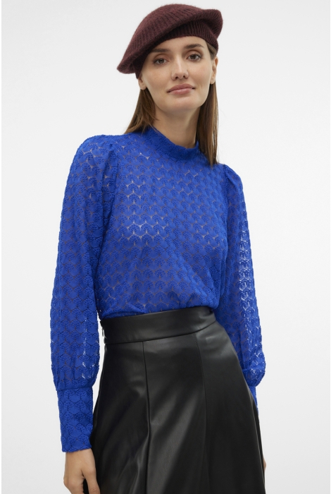 Vero Moda vmbecca ls high neck lace top jrs n