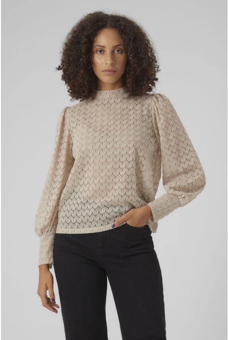 Vero Moda vmbecca ls high neck lace top jrs n