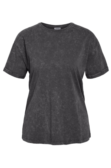 Noisy may T-shirt NMBRANDY WASHED S/S TOP JRS NOOS 27033185 Obsidian/WASHED