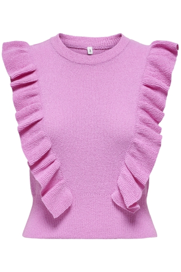 Only Trui ONLASHLEY SL O-NECK KNT 15341586 FUCHSIA PINK