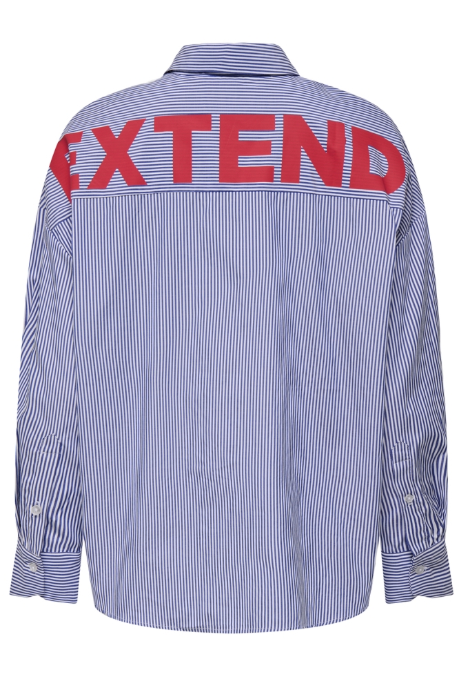 ONLEMA WO LS LOOSE SHIRT XT WVN 15347697 BRIGHT WHITE/BLUE