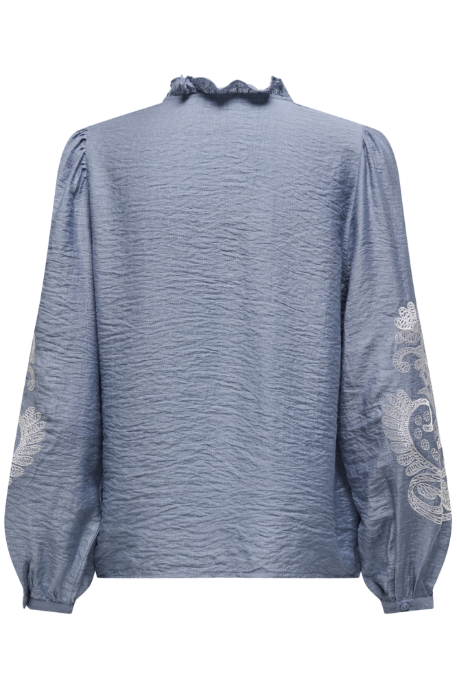 ONLNEW MALOU L/S TOP PTM 15344970 FADED DENIM/CLOUD DANCER