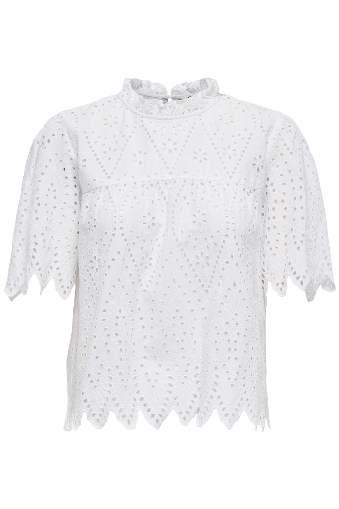 ONLNYLA TULUM EMB SS TOP WVN 15343163 BRIGHT WHITE