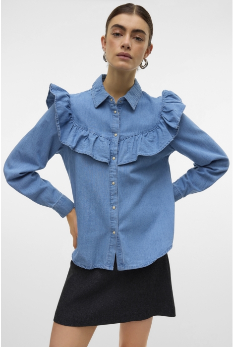 Vero Moda vmuli ls frill dnm shirt yo373