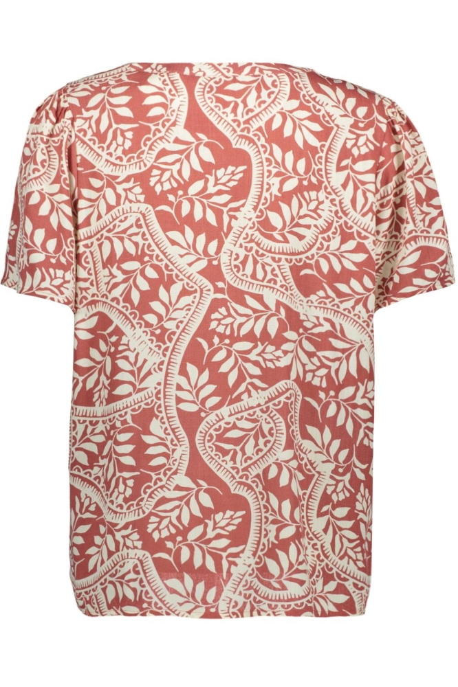 VMBALI S/S V-NECK TOP WVN BTQ GA 10327060 Marsala/BALI