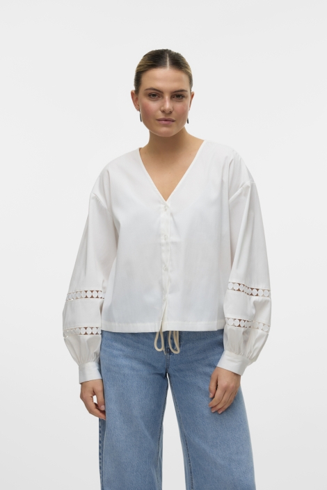 Vero Moda vmjanni tape ls v-neck top wvn ga l