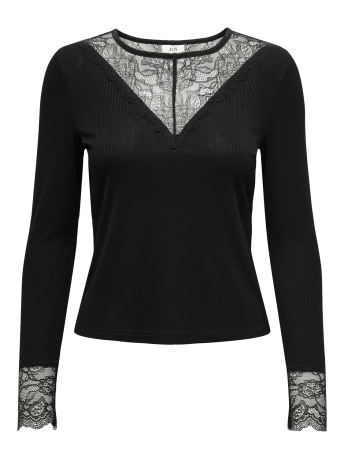 Jacqueline de Yong T-shirt JDYROXY L/S LACE TOP JRS NOOS 15317464 Black