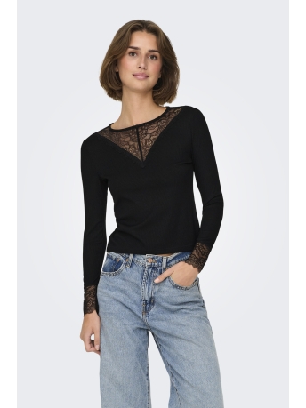 Jacqueline de Yong T-shirt JDYROXY L/S LACE TOP JRS NOOS 15317464 Black