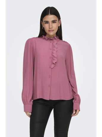 Jacqueline de Yong Blouse JDYAMY L/S FRILL SHIRT WVN EXP 15347772 Rose Wine