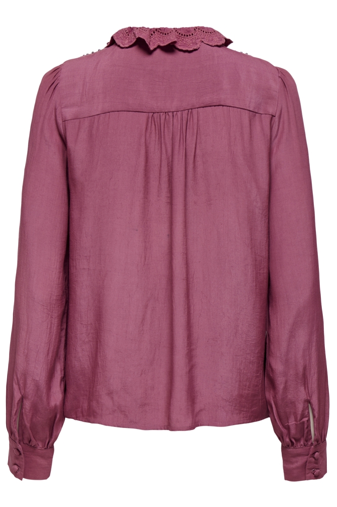 JDYAMY L/S FRILL SHIRT WVN EXP 15347772 Rose Wine