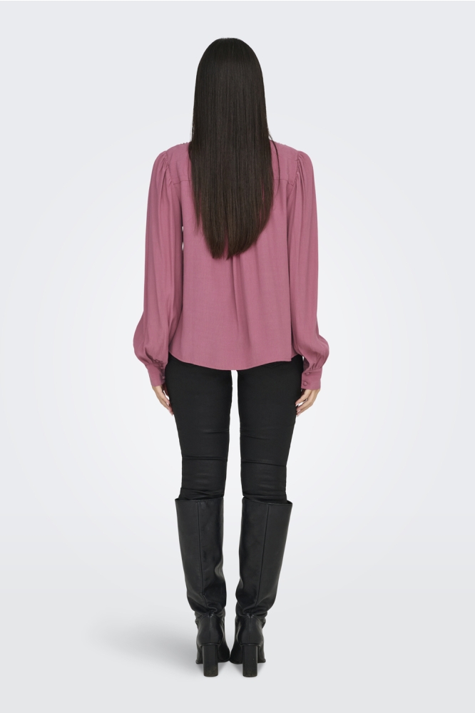 JDYAMY L/S FRILL SHIRT WVN EXP 15347772 Rose Wine