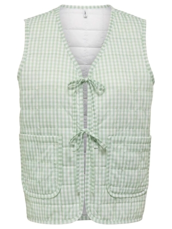 Only Vest ONLOLA S/L BOW VEST JRS 15353708 FROSTY GREEN/CLOUD DANCER