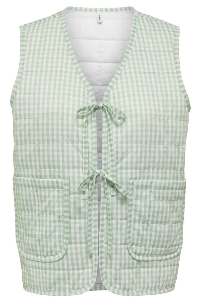 ONLOLA S/L BOW VEST JRS 15353708 FROSTY GREEN/CLOUD DANCER