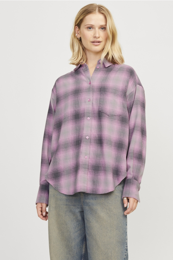 JXJAMIE FLANNEL LS SHIRT WVN SN 12265314 MOONLITE MAUVE