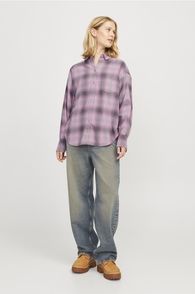 JXJAMIE FLANNEL LS SHIRT WVN SN 12265314 MOONLITE MAUVE