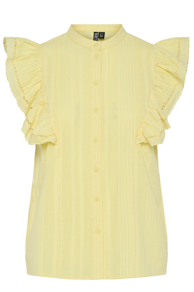 PCSIKKA SL SHIRT MPA WVN BC 17156363 PALE BANANA