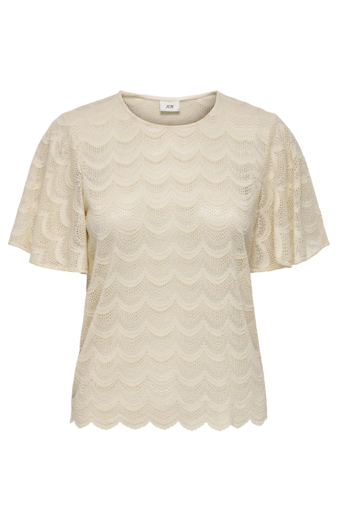 JDYLARNA S/S LACE TOP JRS 15345051 SANDSHELL