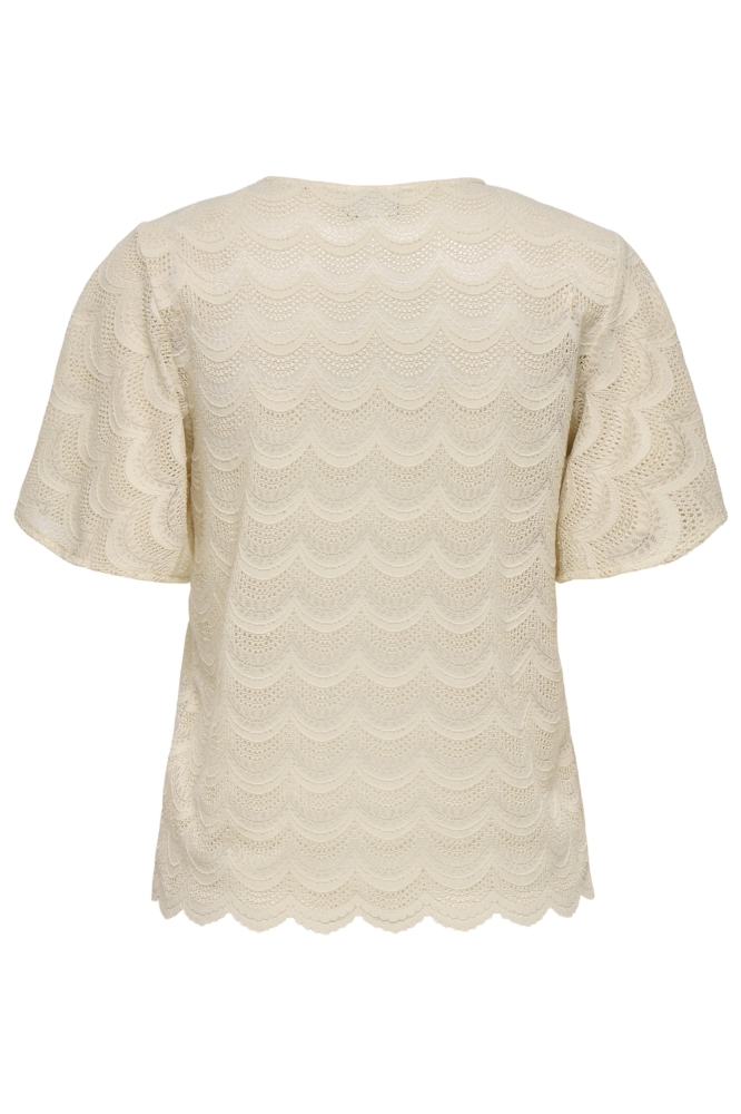 JDYLARNA S/S LACE TOP JRS 15345051 SANDSHELL