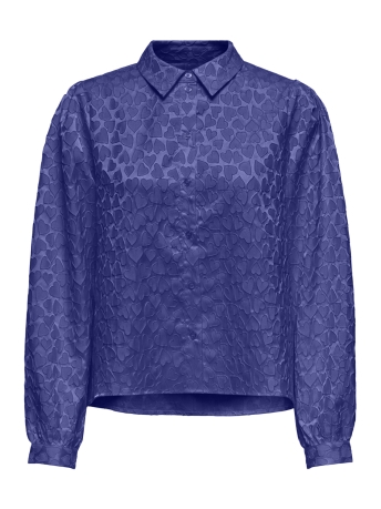 Only Blouse ONLVICKI LS SHIRT WVN 15346404 CLEMANTIS BLUE/ HEARTS