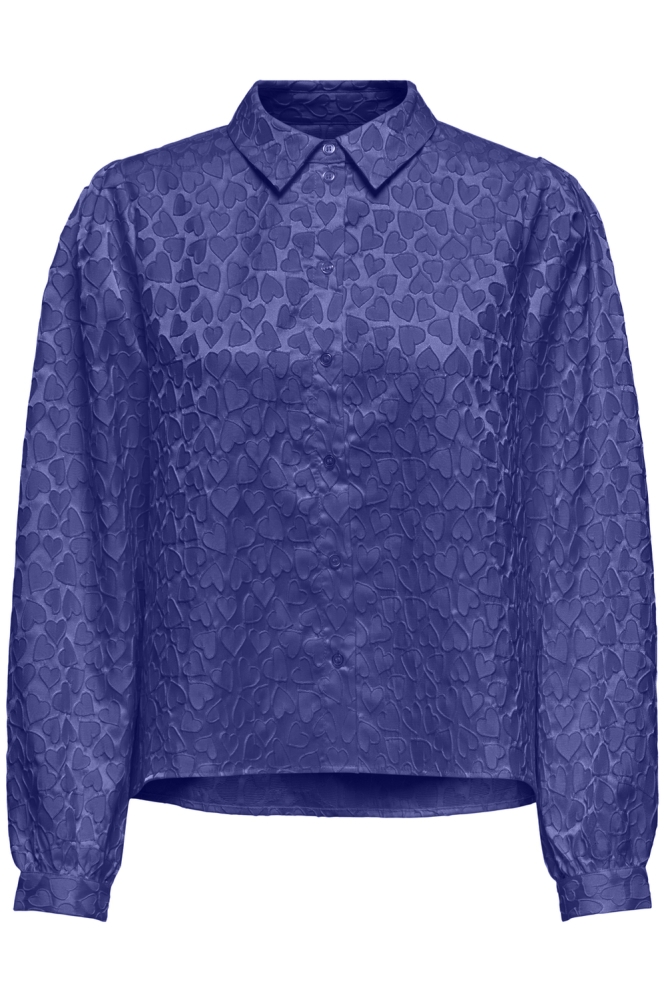 ONLVICKI LS SHIRT WVN 15346404 CLEMANTIS BLUE/ HEARTS