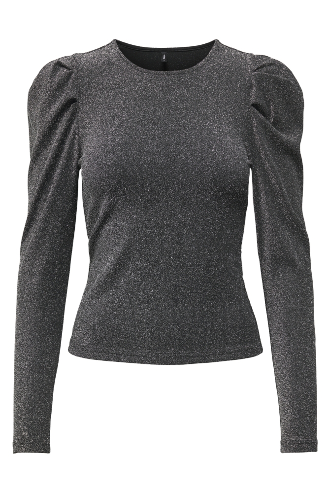 ONLRICH L/S GLITTER PUFF TOP JRS 15278055 Black/Silver gli