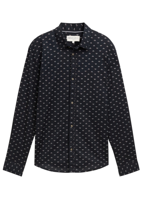 Tom Tailor fitted printed poplin shirt