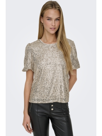 Only T-shirt ONLANA S/S LOOSE SEQUINS TOP JRS 15333850 PUMICE STONE/PUMICE STO