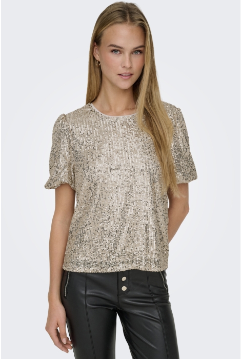 Only onlana s/s loose sequins top jrs