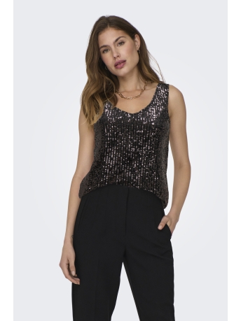 Only Top ONLANA S/L V-NECK SEQUINS TOP JRS 15307926 MAGNET/MAGNET SEQ