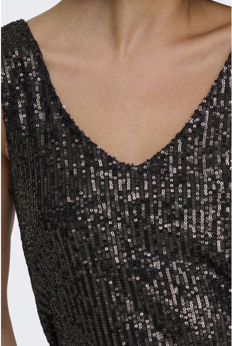 Only onlana s/l v-neck sequins top jrs