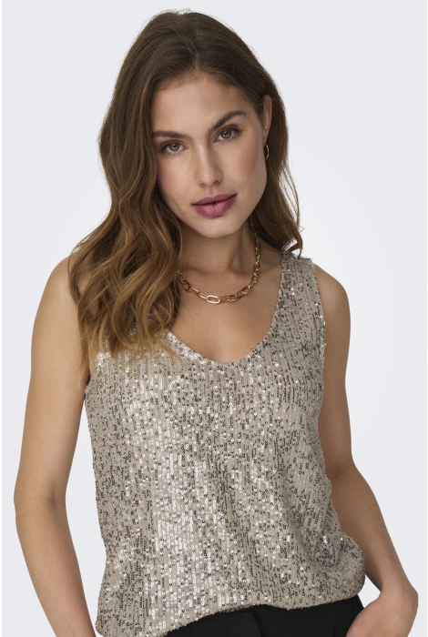 Only onlana s/l v-neck sequins top jrs