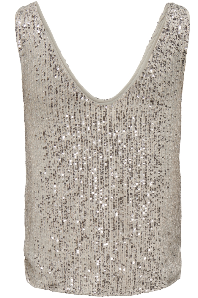 ONLANA S/L V-NECK SEQUINS TOP JRS 15307926 PUMICE STONE