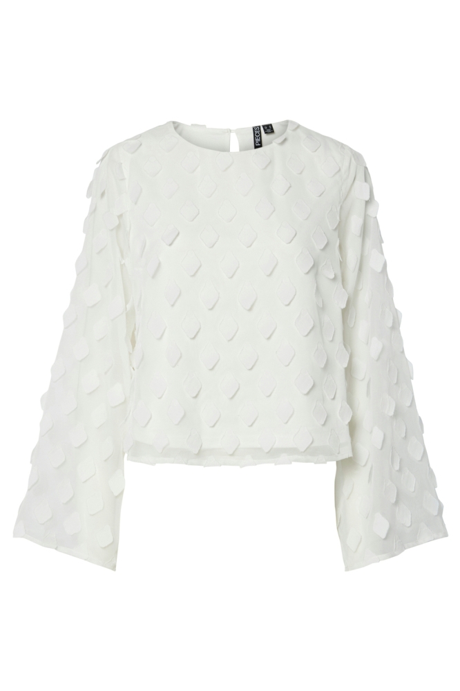 PCDIVAH LS O-NECK TOP WVN D2D 17160338 Bright White