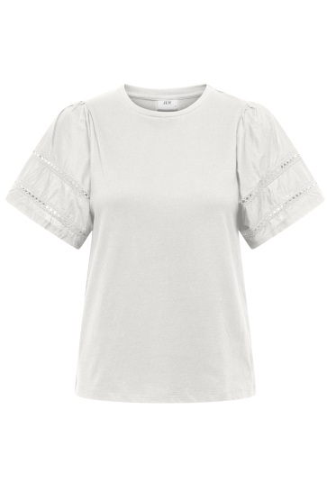 Jacqueline de Yong T-shirt JDYOLLIE S/S MIX TOP JRS 15351680 CLOUD DANCER