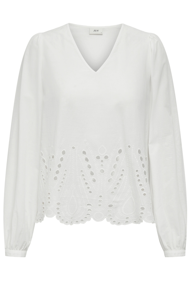 JDYMILEY L/S ANGLAISE TOP WVN 15351525 Cloud Dancer