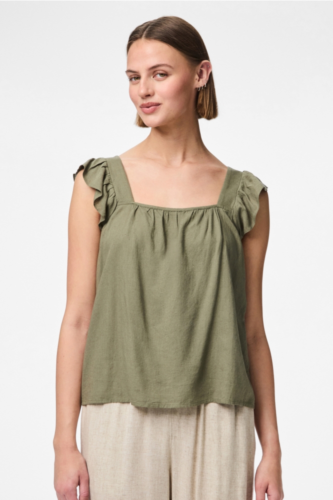 PCPIA SL TOP WVN NOOS 17154740 DEEP LICHEN GREEN