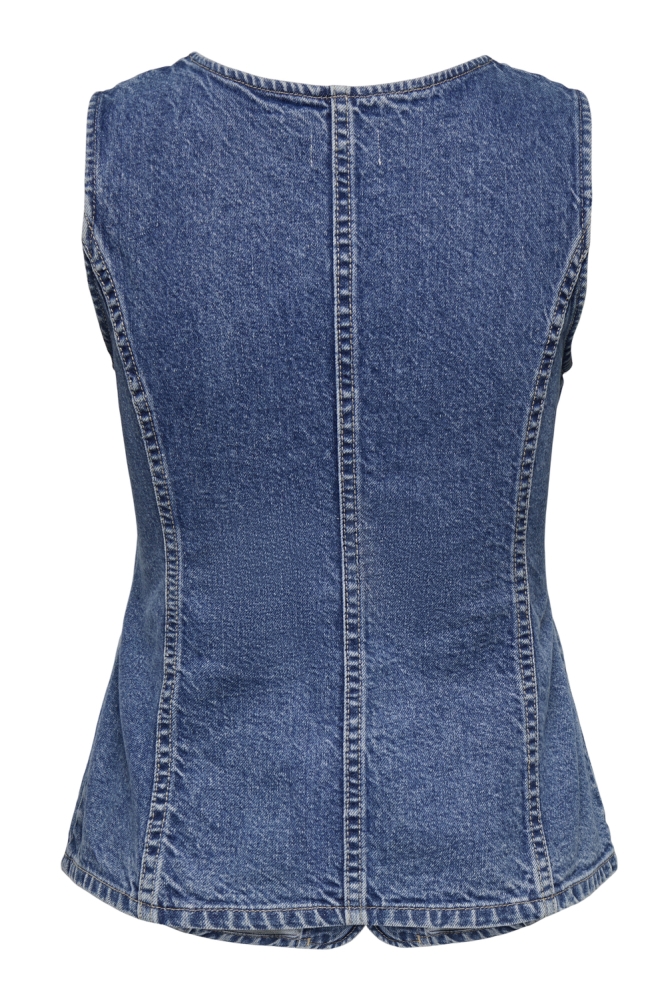 ONLGIULINA S/L BUTTON VEST DNM MAE 15354753 MEDIUM BLUE DENIM