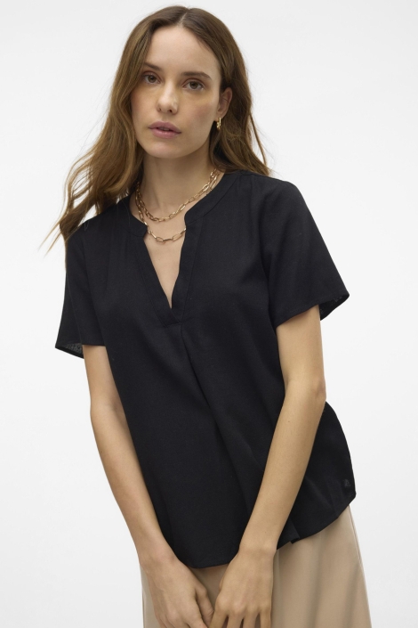 Vero Moda vmmymilo ss v-neck top wvn ga