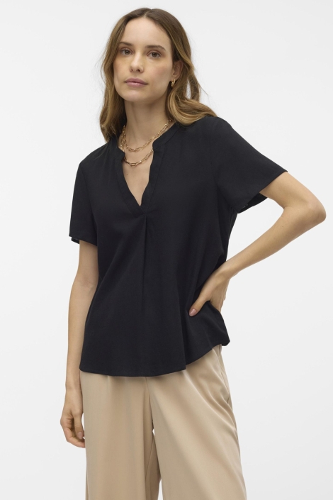 Vero Moda vmmymilo ss v-neck top wvn ga