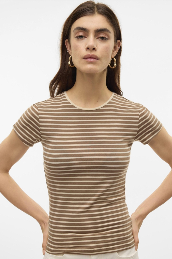 AWINES FIONA SS O-NECK TOP NOOS 10300882 OTTER/BIRCH