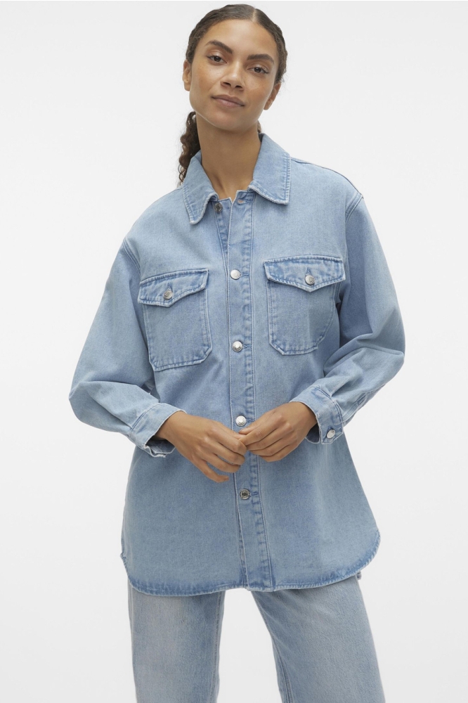 VMNAYA OVERSIZED DENIM SHIRT MIX NO 10306835 LIGHT BLUE DENIM