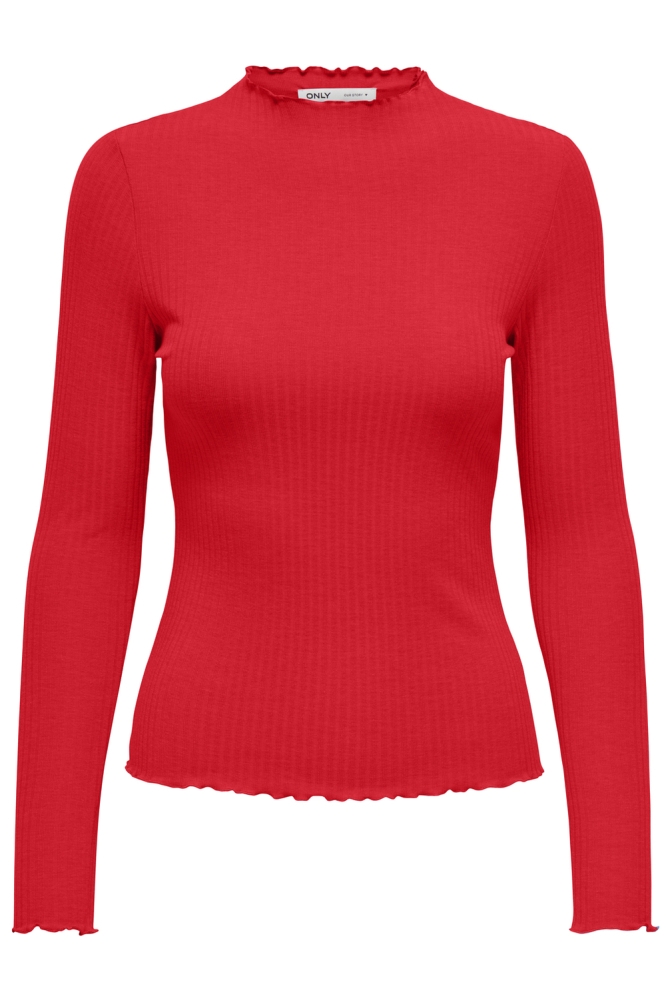 ONLEMMA L/S HIGH NECK TOP NOOS JRS 15180040 High Risk Red