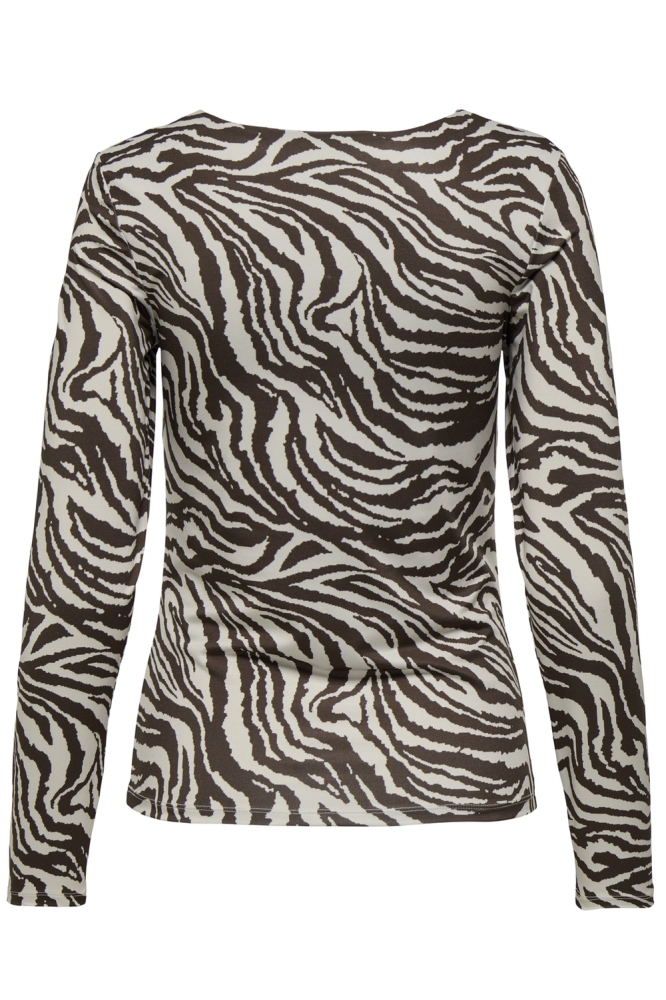 ONLLONE AOP L/S TWO WAY TOP JRS 15354789 DEMITASSE/ZEBRA