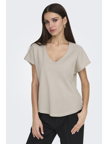 Only T-shirt ONLASIA S/S V-NECK TOP CC JRS 15339794 PUMICE STONE/FROSTED AL