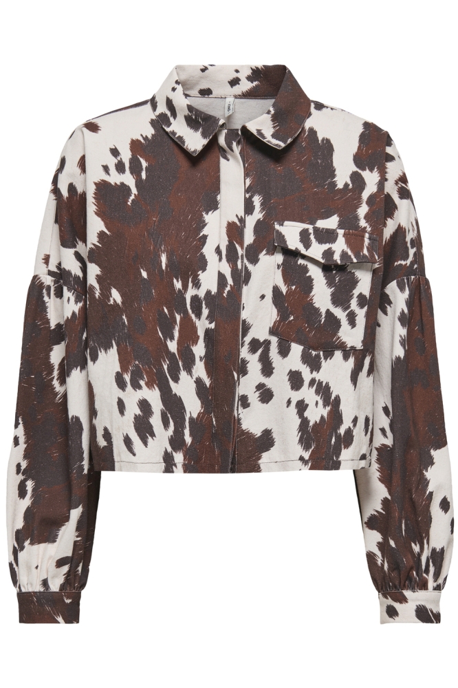 ONLCANNY LS BOXY SHIRT WVN 15358626 CHOCOLATE FONDANT